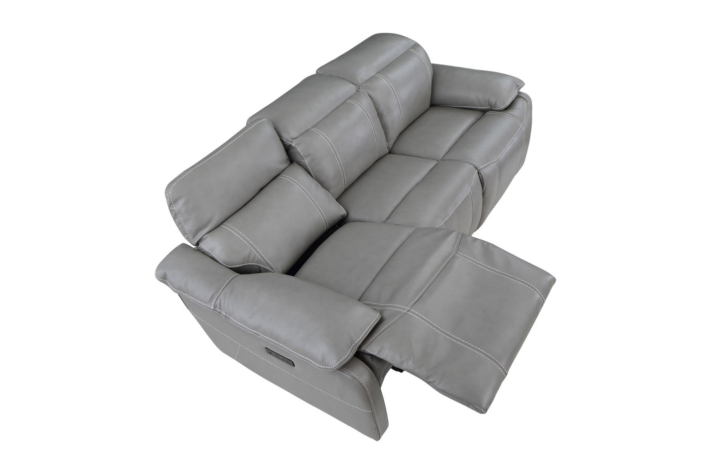 Alpine - Leather Dual Power Sofa - Smoke