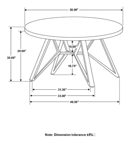 Neil - Round Smart Top Dining Table - Gunmetal
