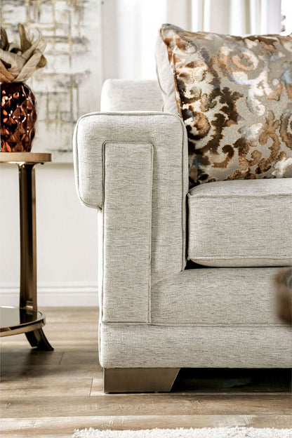 Emely - Loveseat - Light Gray / Gold