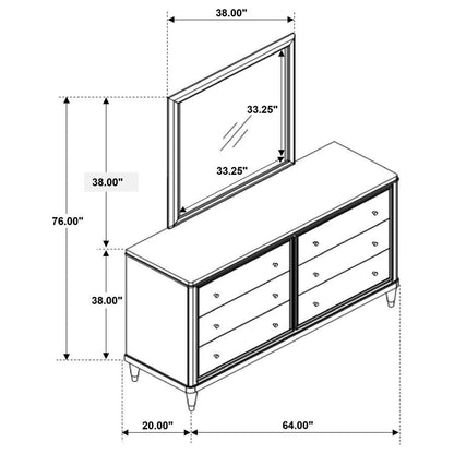 Emberlyn - 6-Drawer Dresser With Mirror - Brown