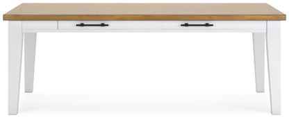 Ashbryn - White / Natural - Rectangular Dining Room Table