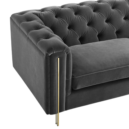 Charlene - Velvet Button Tufted Sofa