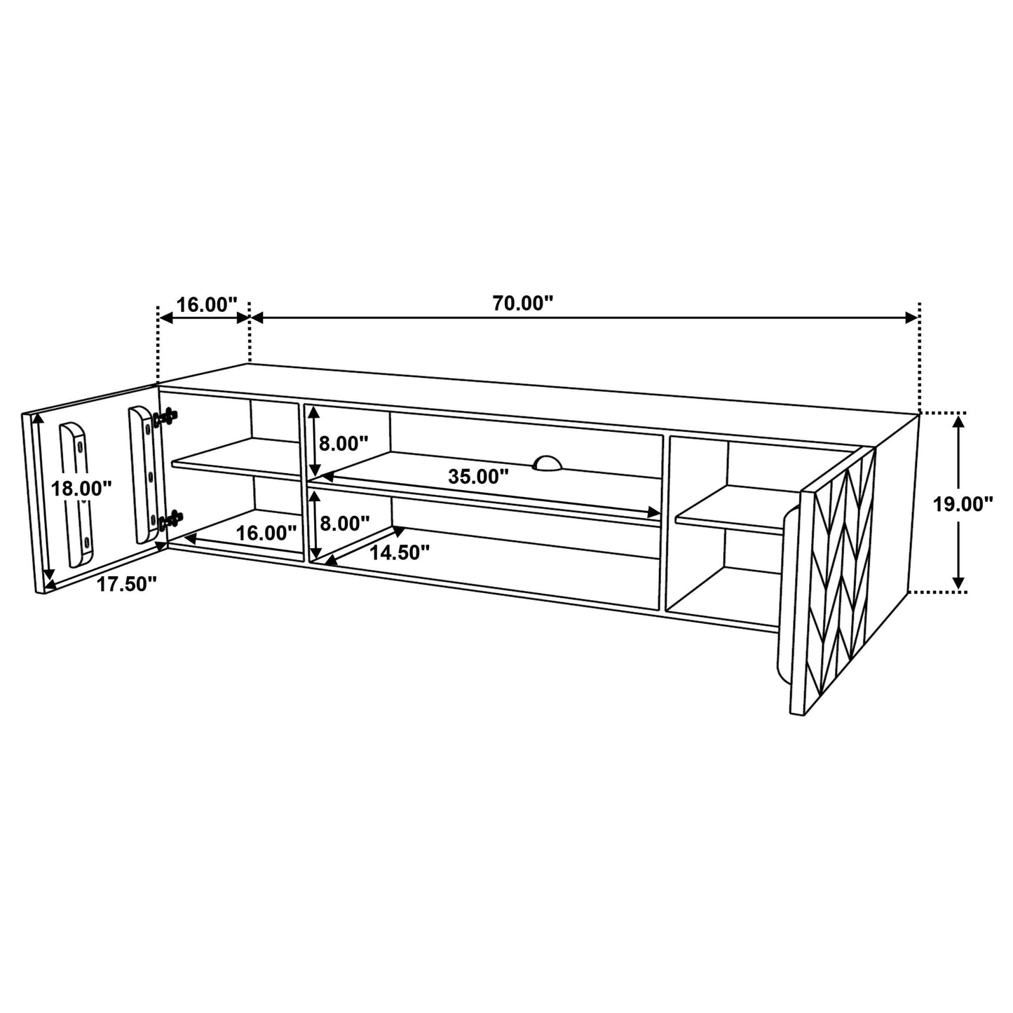 Keese - 2 Door Wood TV Stand Media Console - Mango Brown