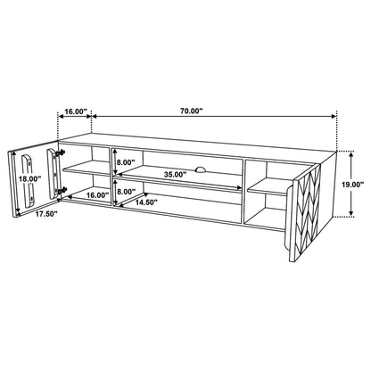 Keese - 2 Door Wood TV Stand Media Console - Mango Brown