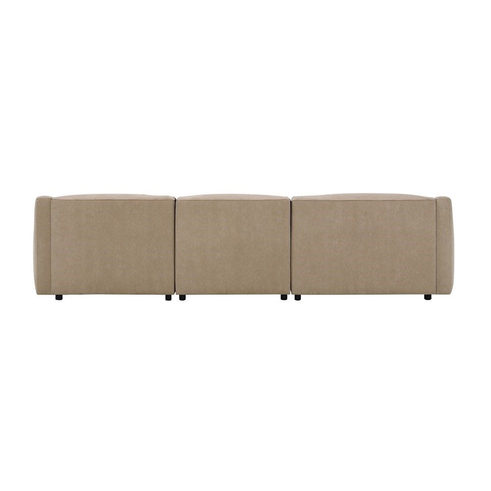 Veata - Sectional Sofa - Light Brown Suede Velvet