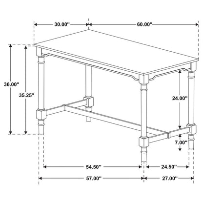 Martina - 5 Piece Rectangular Counter Height Dining Set - White