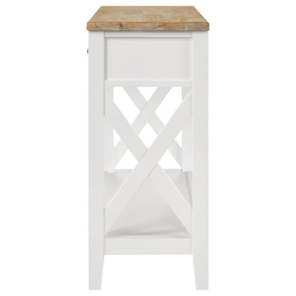 Hollis - 2-Drawer Wood Entryway Console Table - Brown And White