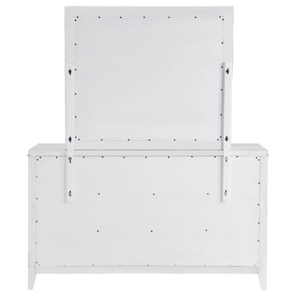 Marielle - 6-Drawer Dresser With Mirror - Distressed White
