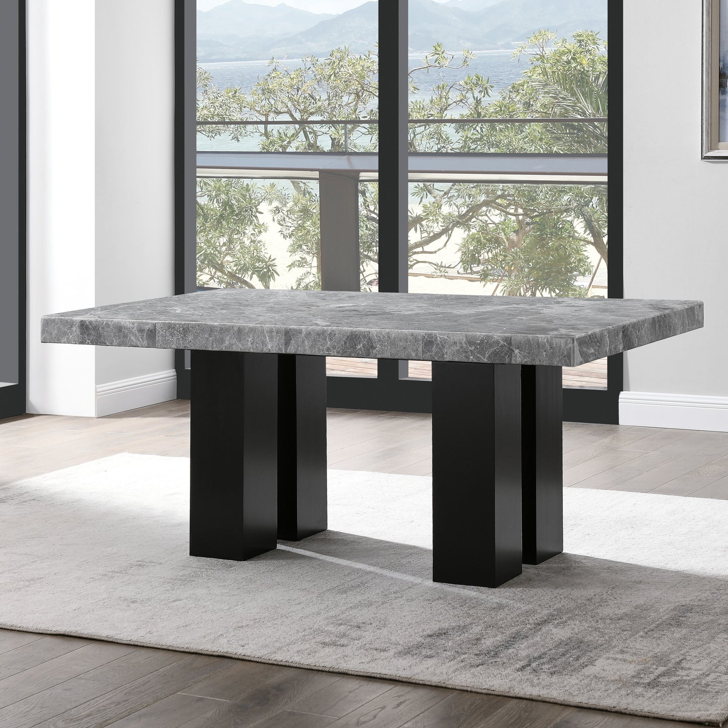 Camila - Rectangular Dining Set - Gray Top
