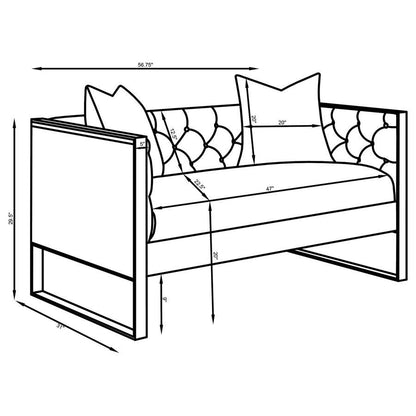 Eastbrook - Velvet Upholstered Tufted Loveseat - Gray