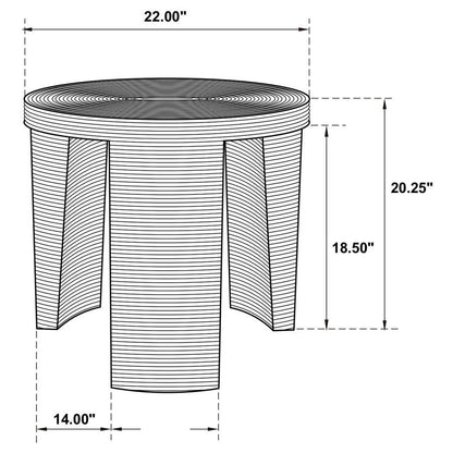 Artina - Woven Rattan Round Side End Table - Natural
