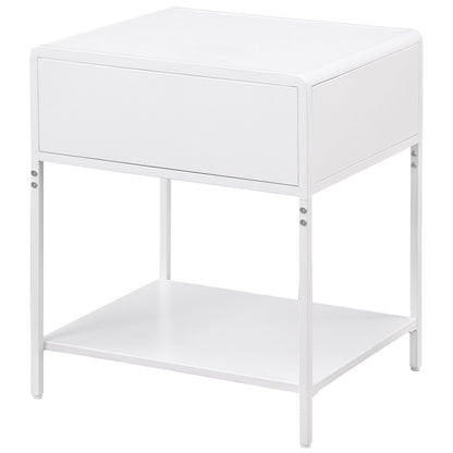 Amherst - 1-Drawer Radio Weave Rattan Metal Side Table