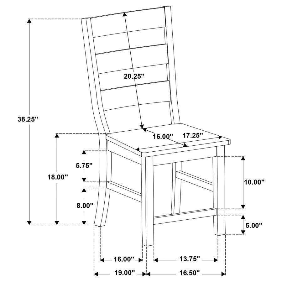 Newport - Ladder Back Wood Dining Side Chair (Set of 2) - Black
