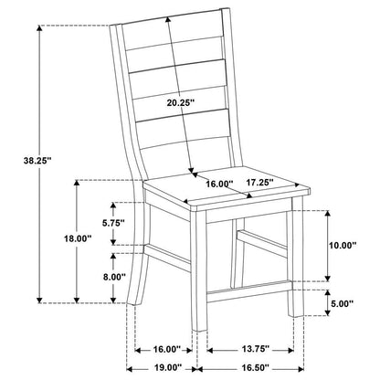 Newport - Ladder Back Wood Dining Side Chair (Set of 2) - Black