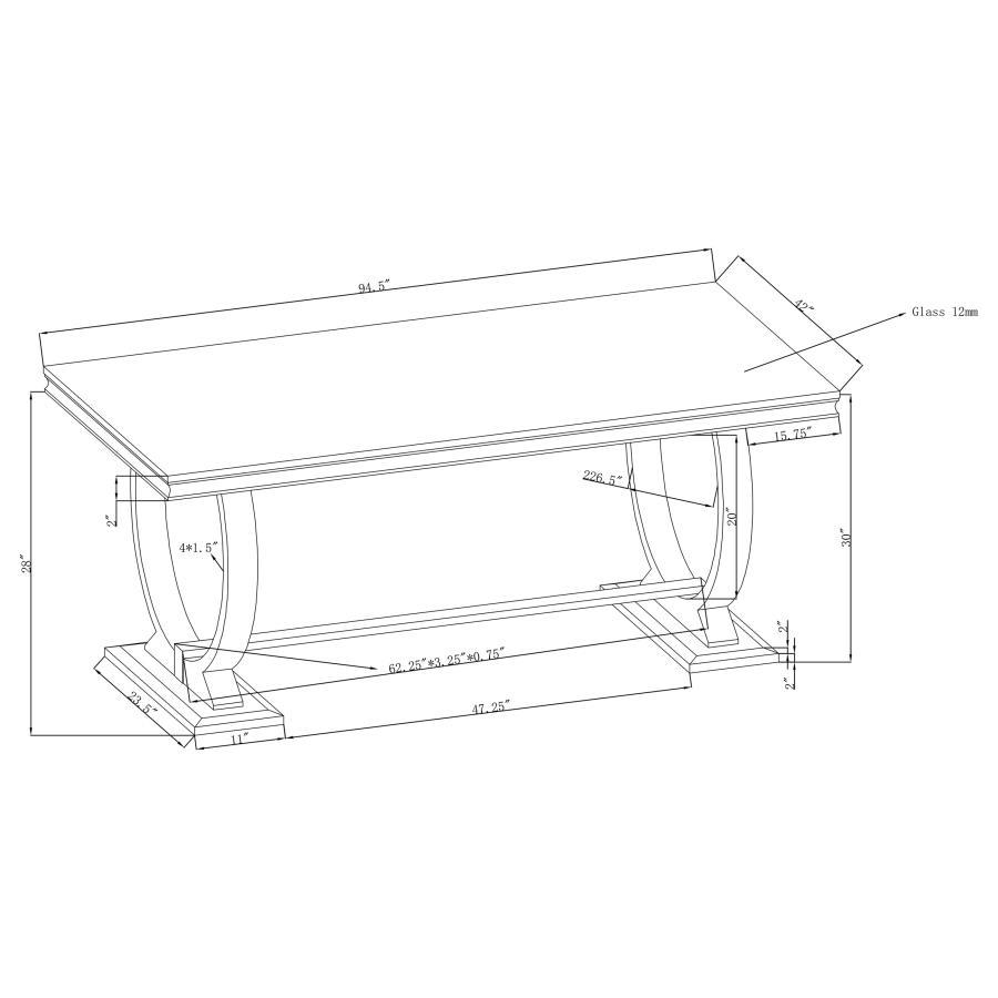 Antoine - Rectangle Glass Top Dining Table Set