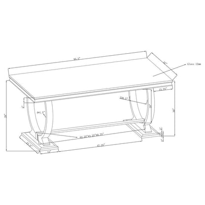 Antoine - Rectangle Glass Top Dining Table Set