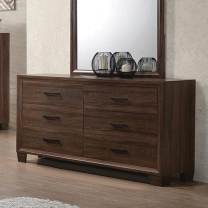 Brandon - 6-Drawer Dresser - Warm Brown