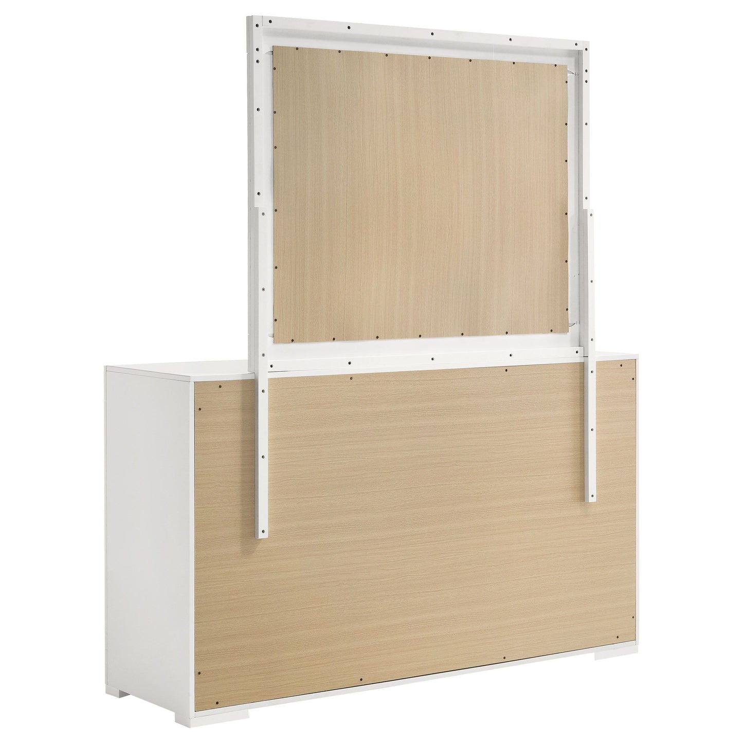Ives - 6-Drawer Dresser And Mirror - White High Gloss
