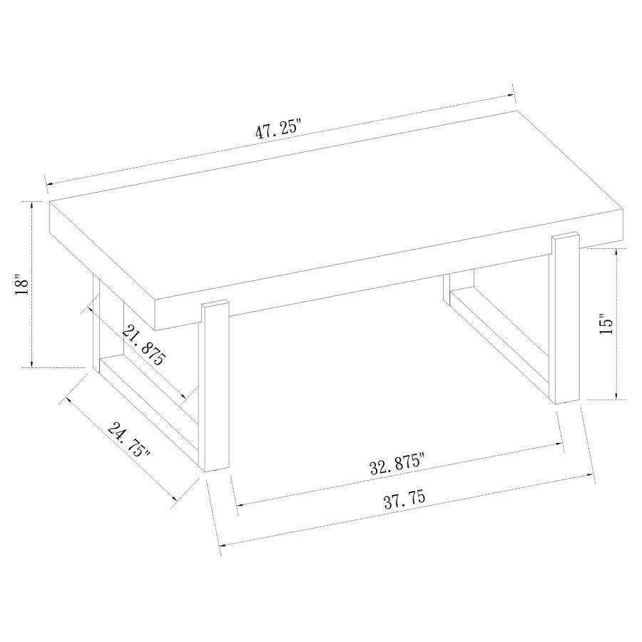 Pala - Rectangular Coffee Table - White High Gloss And Natural