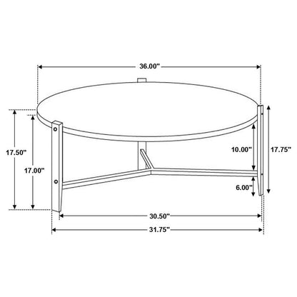 Tandi - Round Faux Marble Coffee Table - White And Black