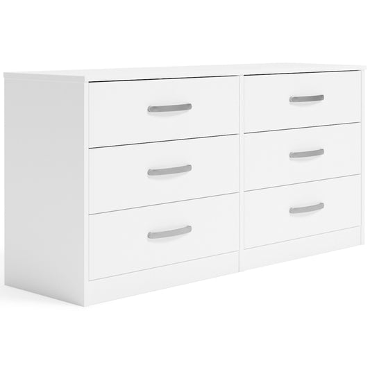 Flannia - White - Six Drawer Dresser - 29'' Height