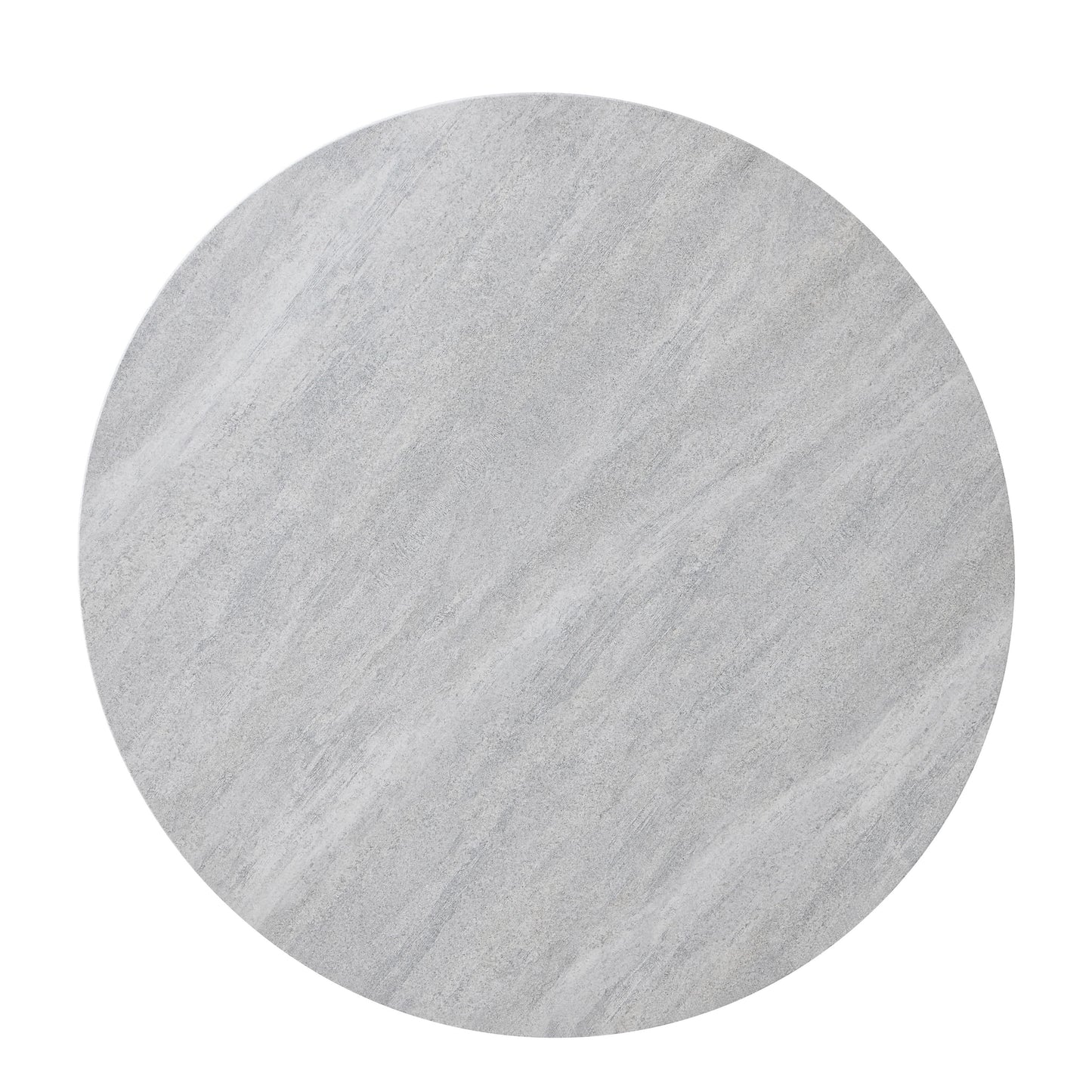 Keyla - Faux Marble Round End Table - Gray