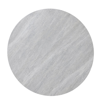 Keyla - Faux Marble Round End Table - Gray