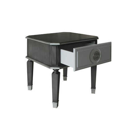 House - Beatrice End Table - Charcoal & Light Gray Finish
