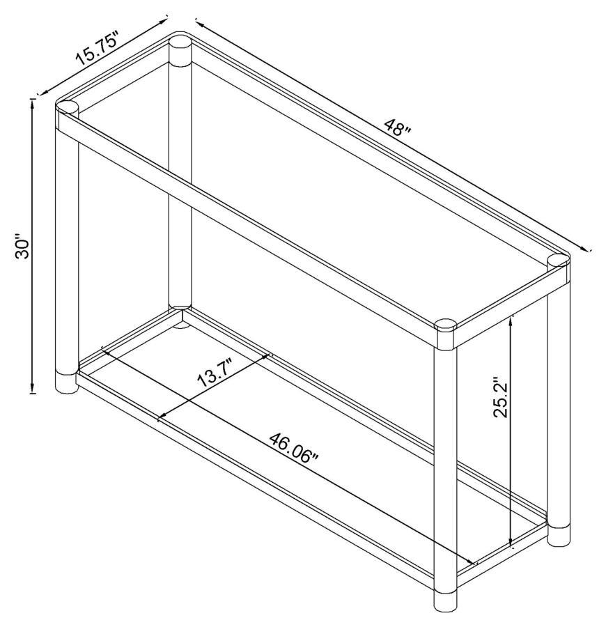 Anne - Acrylic Glass Top Entryway Sofa Console Table - Chrome