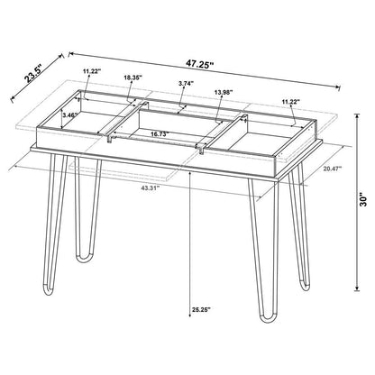 Sheeran - Writing Desk With Storage - Rustic Amber