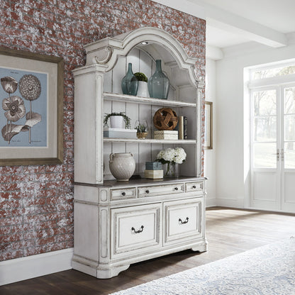 Magnolia Manor - 3 Piece Home Office Set (Desk & Hutch) - White