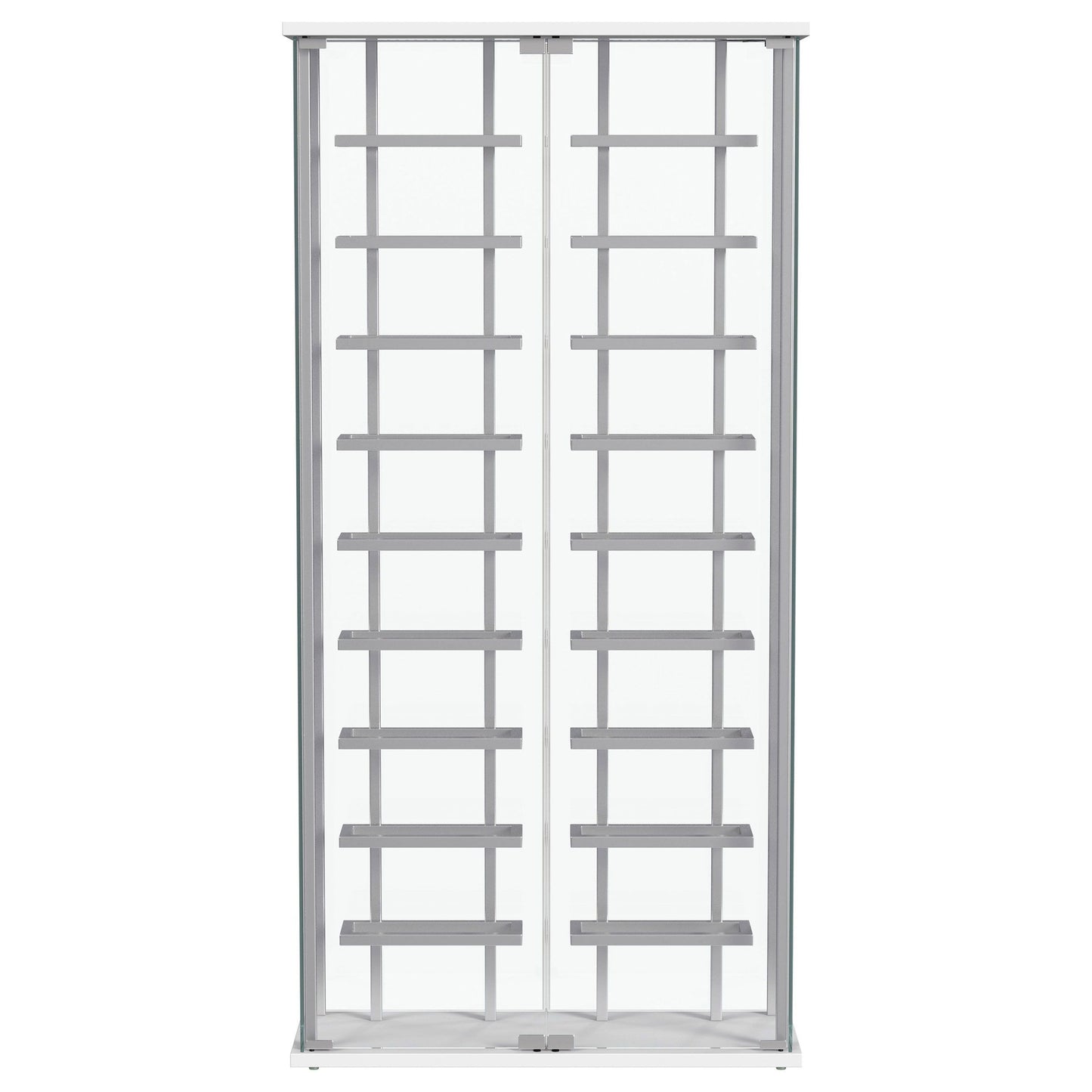 Montara - Tempered Glass Wine Storage LED Curio Cabinet - Chrome
