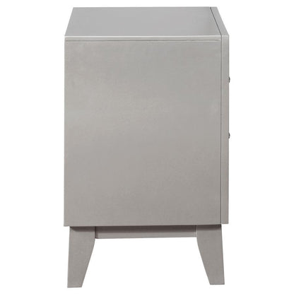 Leighton - 2-Drawer Nightstand - Metallic Mercury