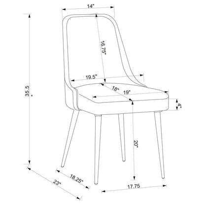 Cabianca - Upholstered Dining Side Chair (Set of 2) - Gray
