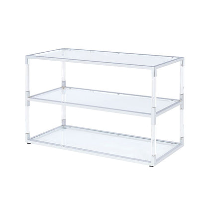 Raegan - TV Stand - Clear Acrylic, Chrome & Clear Glass