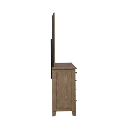 Grandpas Cabin - 7 Drawers Dresser & Mirror - Light Brown
