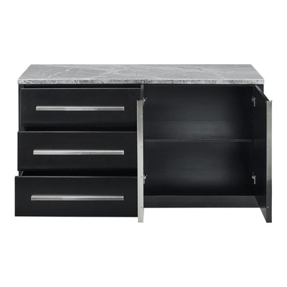 Camila - Gray Marble Top Server - Dark Gray