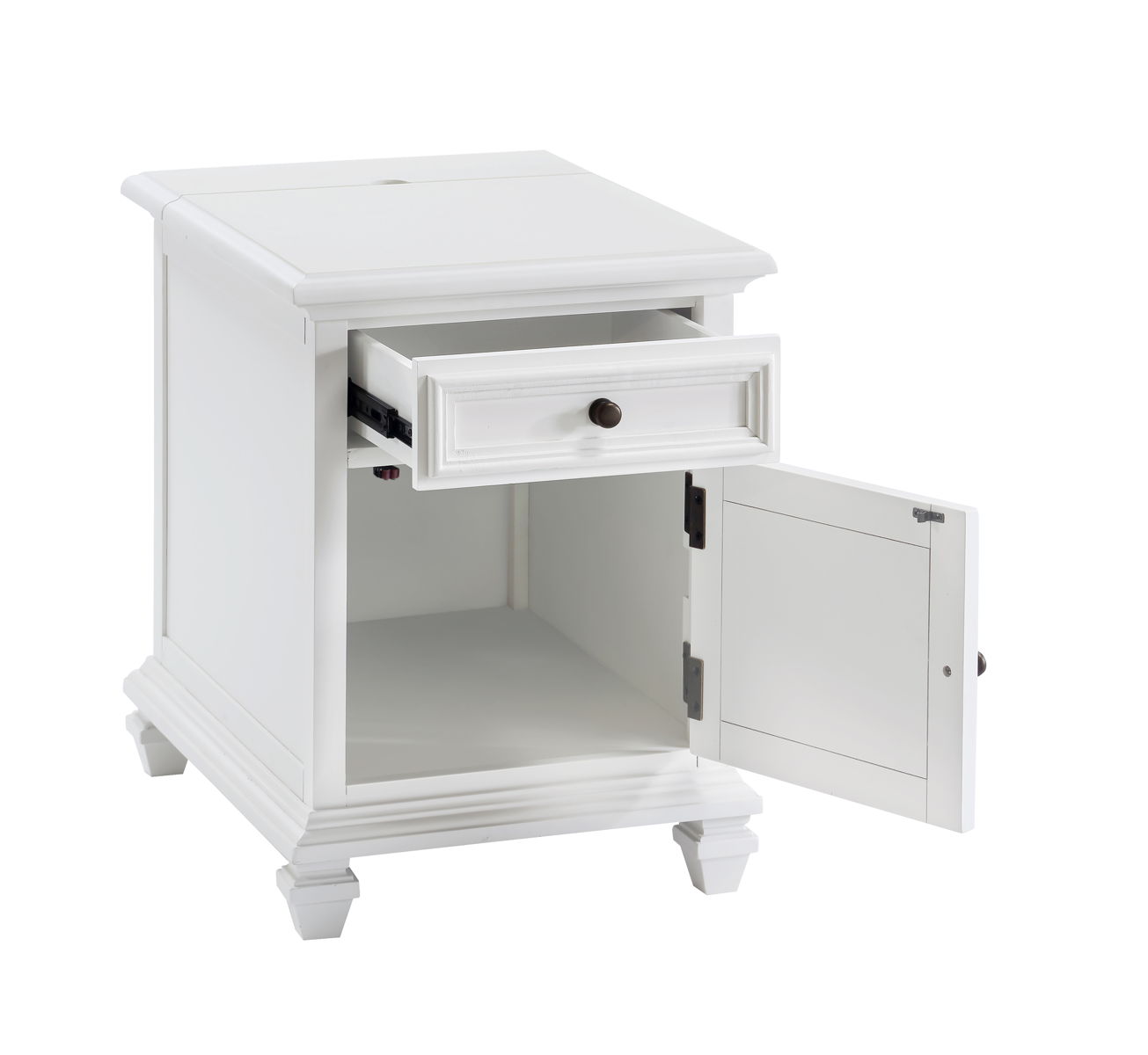 Charlestown - Storage End With USB - White