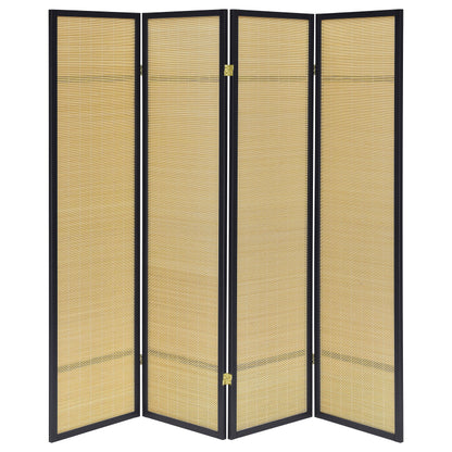 Pearce - 4-Panel Bamboo Room Divider Folding Screen - Natural