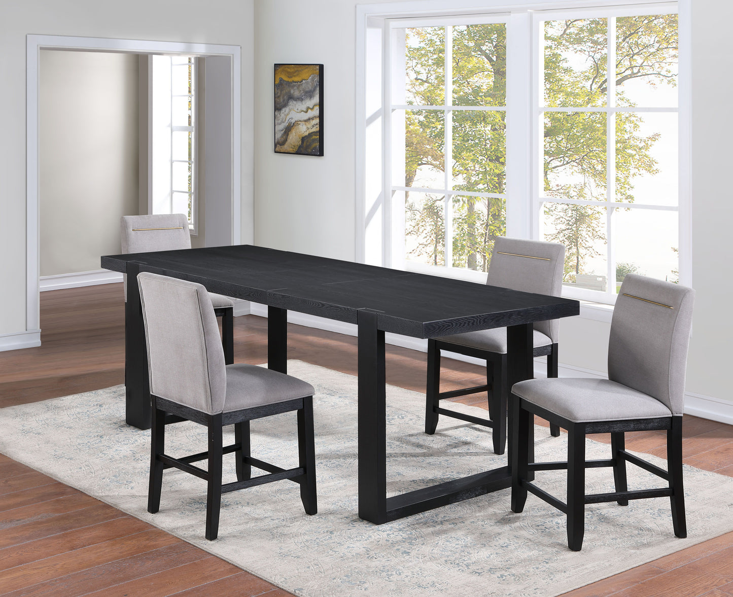 Yves - Counter Chair (Set of 2) - Gray
