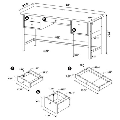 Kemper - 4-Drawer Writing Desk - Salvaged Cabin