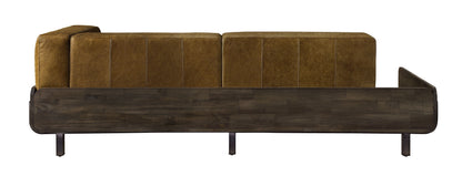 Blanca - Sofa - Chestnut Top Grain Leather & Rustic Oak