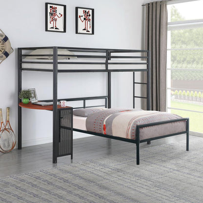 Fisher - Twin Workstation Loft Bed - Gunmetal