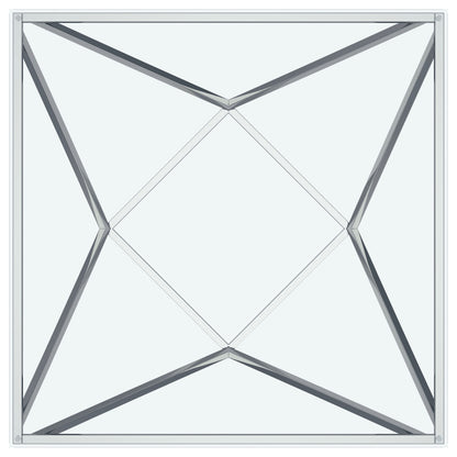 Brittania - Square Glass Top Geometric Coffee Table - Nickel