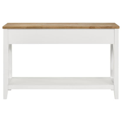 Hollis - 2-Drawer Wood Entryway Console Table - Brown And White
