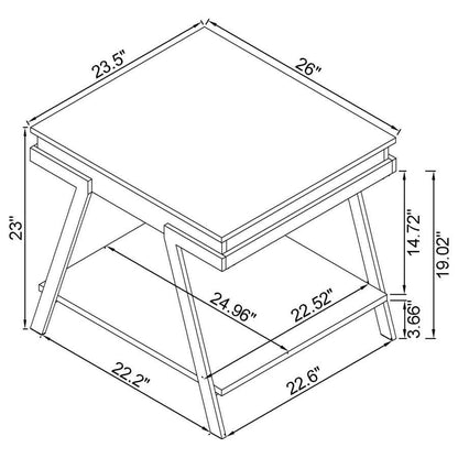 Marcia - Rectangular Side End Table - White High Gloss