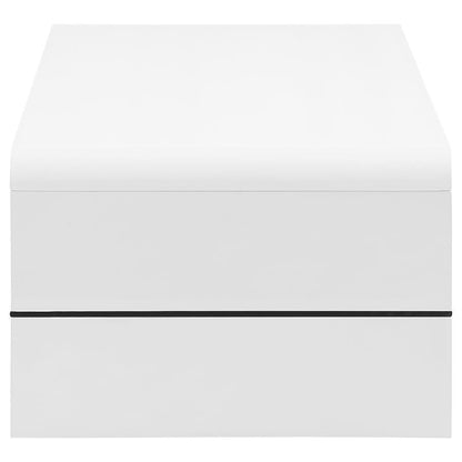 Airell - Rectangular Coffee Table With Shelf - White High Gloss