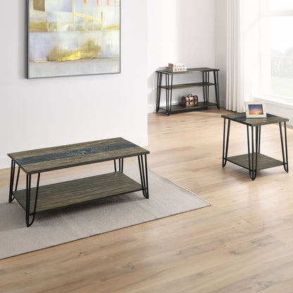 Harper - Sofa Table With Sintered Stone Inlay - Brown