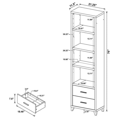Lewes - 4-Shelf Engineered Wood Media Tower - Cappuccino