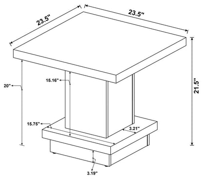 Reston - Square Engineered Wood Side End Table - Cappuccino